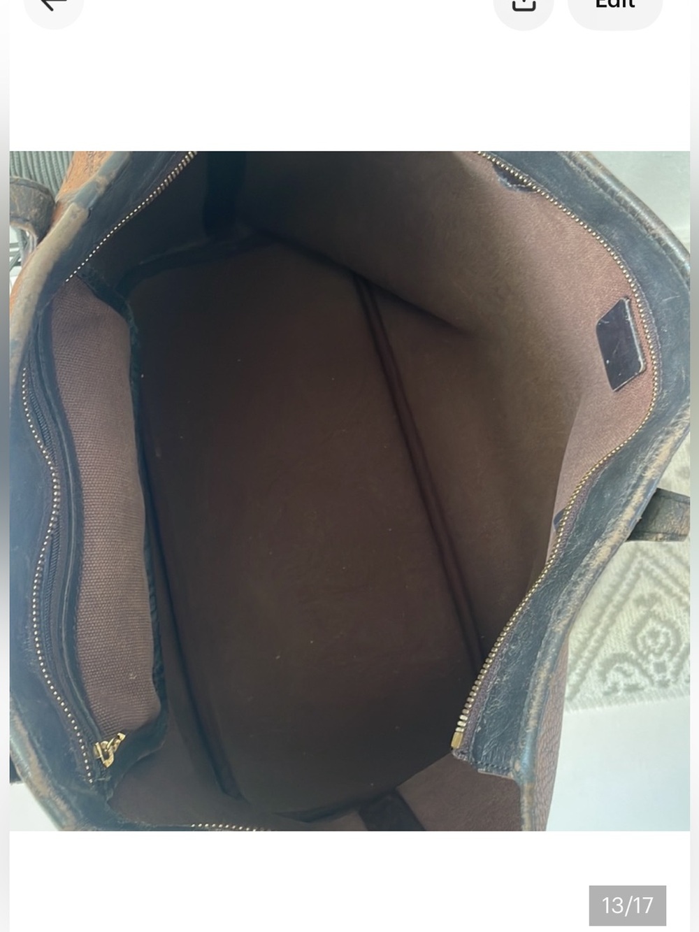 MCM Visetos leather Tote bag with Navy and Gray Center Stripe - Picture 6 of 7